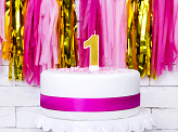 Birthday candle Number 1, gold, 7cm