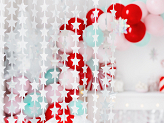 Vorhang - Girlande Sterne, silber, 100x245 cm