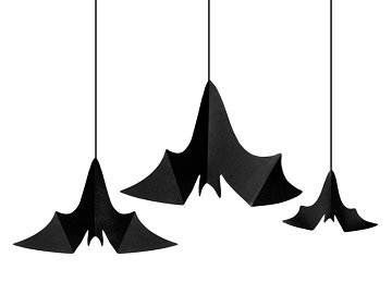 Hanging decoration Bats, black (1 pkt / 3 pc.)