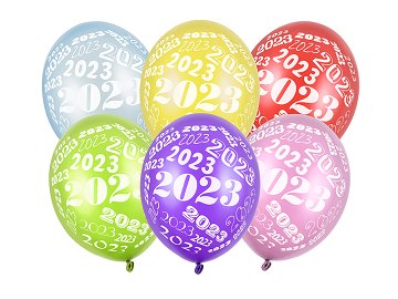 Ballons 30cm, 2023, Metallic Mix (1 VPE / 6 Stk.)