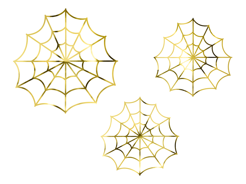 Träinskription – Spindelnät – guld – 3-pack