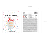 Folienballon Weihnachtsmann, Mix, 50x70cm