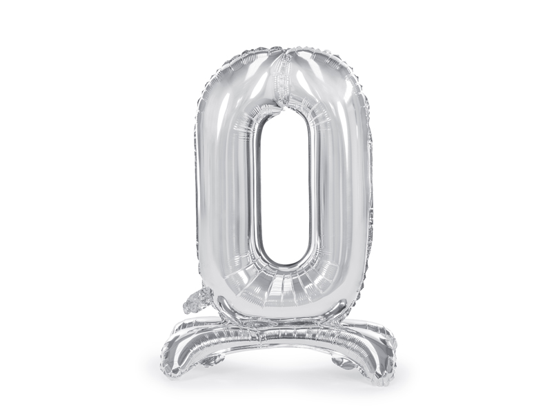 Stående sifferballong – silver – 70 cm
