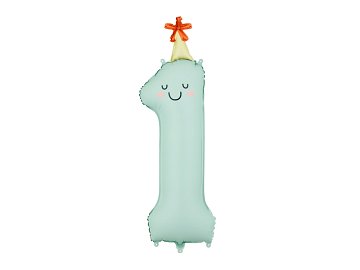 Foil balloon Number ''1'', 86cm, mint