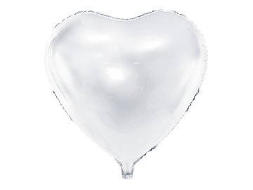 Foil Balloon Heart, 61cm, white