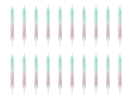 Birthday candles ombre, 6cm (1 pkt / 20 pc.)