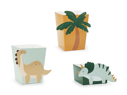 Boîtes pour snacks Dinosaures, assortiment (1 pqt. / 6 pc.)