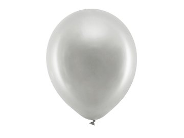 Ballons Rainbow 30cm, metallisiert, silber (1 VPE / 100 Stk.)
