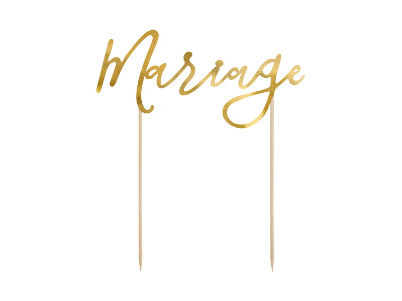 Tårttoppers – Mariage – guld – 22.5 cm