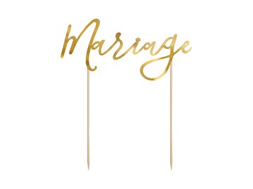 Cake topper Mariage, gold, 22.5cm
