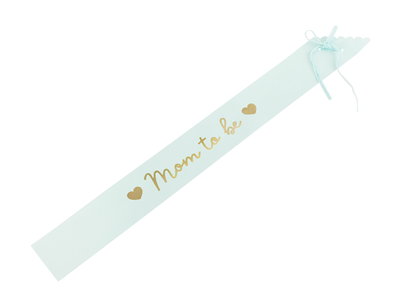 Sash – Mom To Be – tiffanyblå – 75 cm