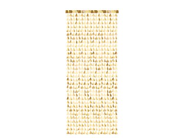 Party curtain - Christmas trees, gold, 100x245cm