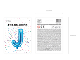 Foil Balloon Letter ''J'', 35cm, blue