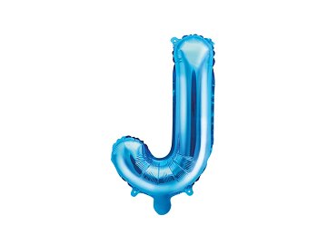 Ballon Mylar lettre ''J'', 35cm, bleu