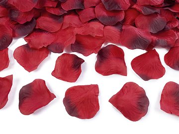 Pétales de rose dans un sac, rouge (1 pqt. / 100 pc.)