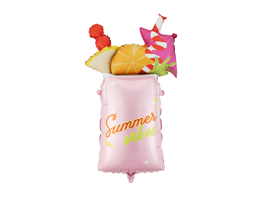 Folienballon Koktajl, 47x79 cm, rose