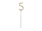 Sparkler Number 5, gold, 15 cm