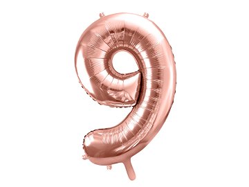 Folienballon Ziffer ''9'', 86cm, roségold
