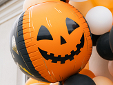 Ballon en aluminium Citrouilles effrayantes, 50 cm, orange-noir