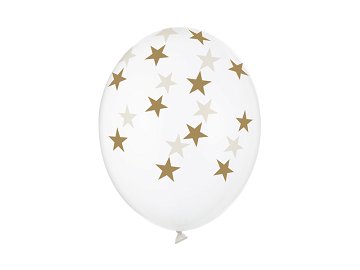 Balloons 30cm, Stars, Crystal Clear (1 pkt / 6 pc.)