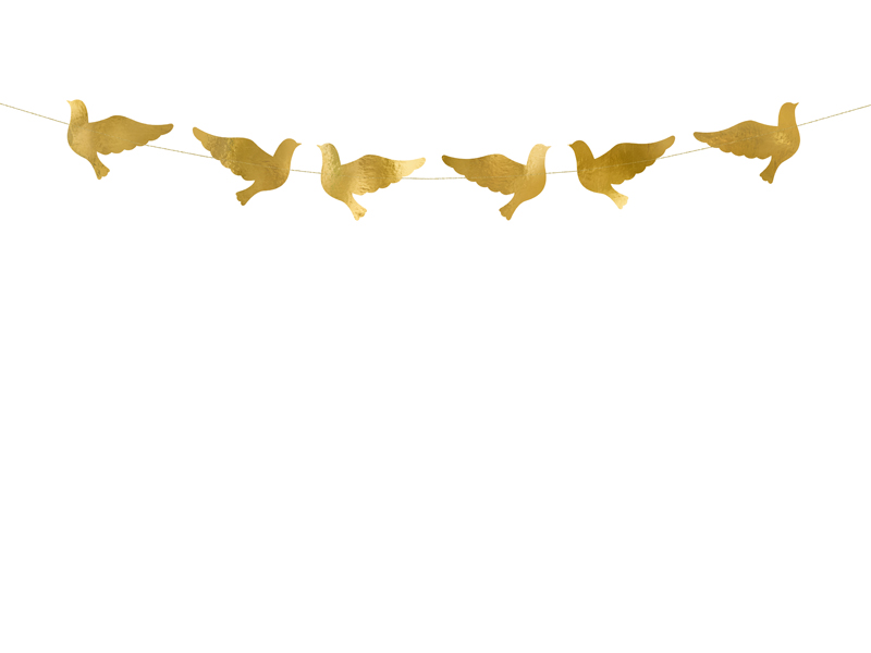Pappersgirlang – Duvor – guld – 112 cm