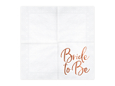 Serviettes de table Bride to Be, or rose, 33x33cm (1 pqt. / 20 pc.)