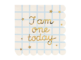 Serviettes de table I am one today Teddy Bear, beige, 33x33 cm (1 pqt. / 12 pc.)