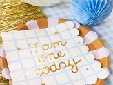 Serviettes de table I am one today Teddy Bear, beige, 33x33 cm (1 pqt. / 12 pc.)