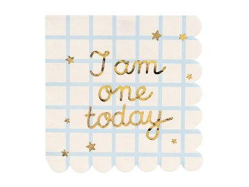 Serviettes de table I am one today Teddy Bear, beige, 33x33 cm (1 pqt. / 12 pc.)