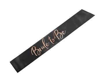 Bride to Be sash, black, 75 cm