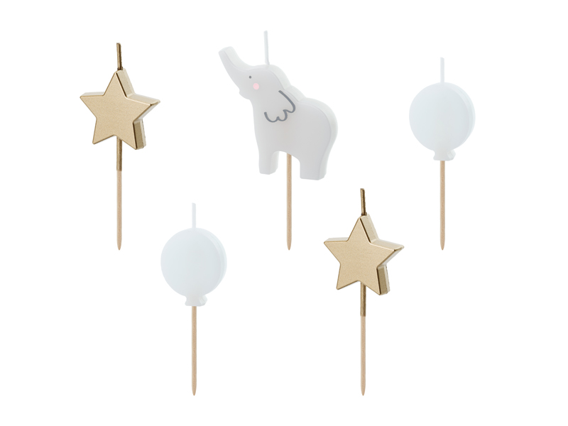 Tårtljus – Elefant – 5 cm – 5-pack