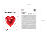 Balon foliowy Serce, 72x73cm, czerwony