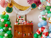 Bouquet de ballons - Sapin de Noël, mélange de couleurs, 65x161 cm
