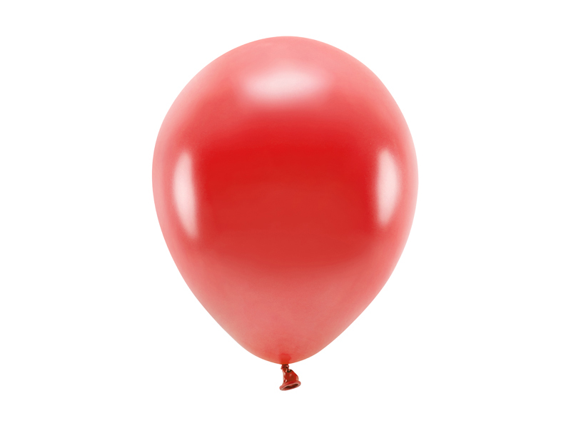 Latexballong ECO – metallisk – röd – 26 cm – 10-pack