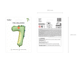 Balon foliowy Cyfra 7 - Krokodyl, 56x85 cm, mix