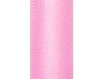 Tiul gładki, j. różowy, 0,15 x 9m (1 szt. / 9 mb.)