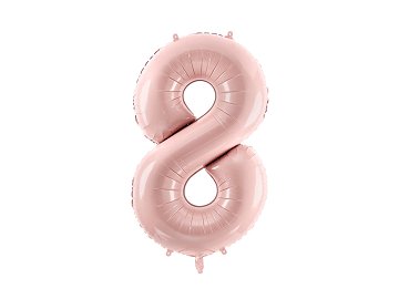 Foil Balloon Number ''8'', 72cm, light pink