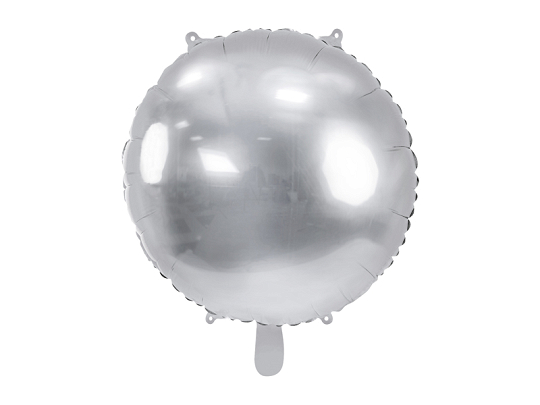 Round foil balloon, 80 cm, silver
