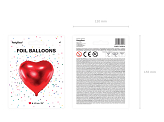 Ballon Mylar coeur, 61cm, rouge