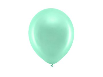 Rainbow Ballons 23cm, metallisiert, mint (1 VPE / 10 Stk.)