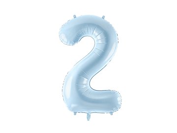 Foil Balloon Number ''2'', 72cm, light blue