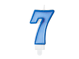 Bougie d'anniversaire Chiffre 7, bleu, 7cm