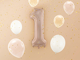 Balon foliowy Cyfra ''1'', 72cm, ciemny beż