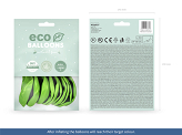 Balony Eco 30cm metalizowane, zielone jabłuszko (1 op. / 10 szt.)