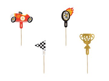 Cupcake toppers - Cars, 12 cm (1 pkt / 4 pc.)