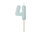 Birthday candle Numeral 4, light blue, size 5.5 cm