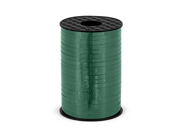 Wstążka plastikowa metalizowana 5mm/225m, ciemnozielony