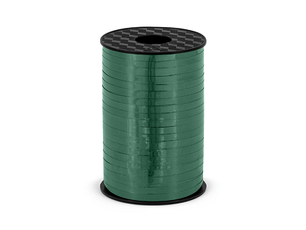 Wstążka plastikowa metalizowana 5mm/225m, ciemnozielony