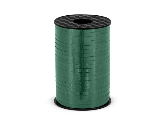 Wstążka plastikowa metalizowana 5mm/225m, ciemnozielony