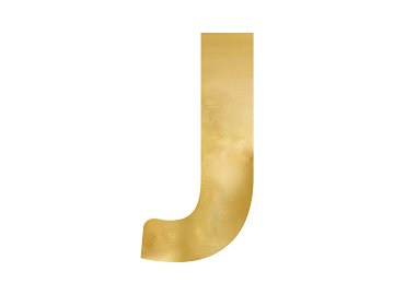 Lettre mirroir ''J'', or, 30x61 cm